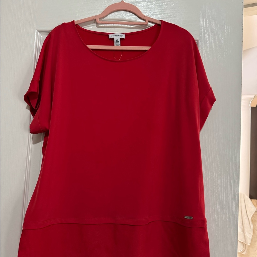 NWOT Calvin Klein Women's Red Blouse